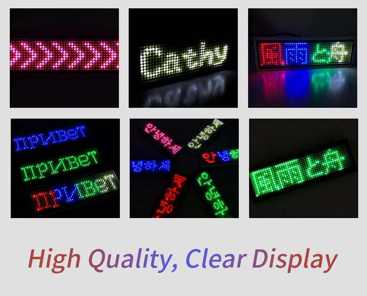 LED Name Badge USB Recharge Programming Digital Display LED Card Screen for Bar Hotel Party Supermarket School and Restaurant（images 9）