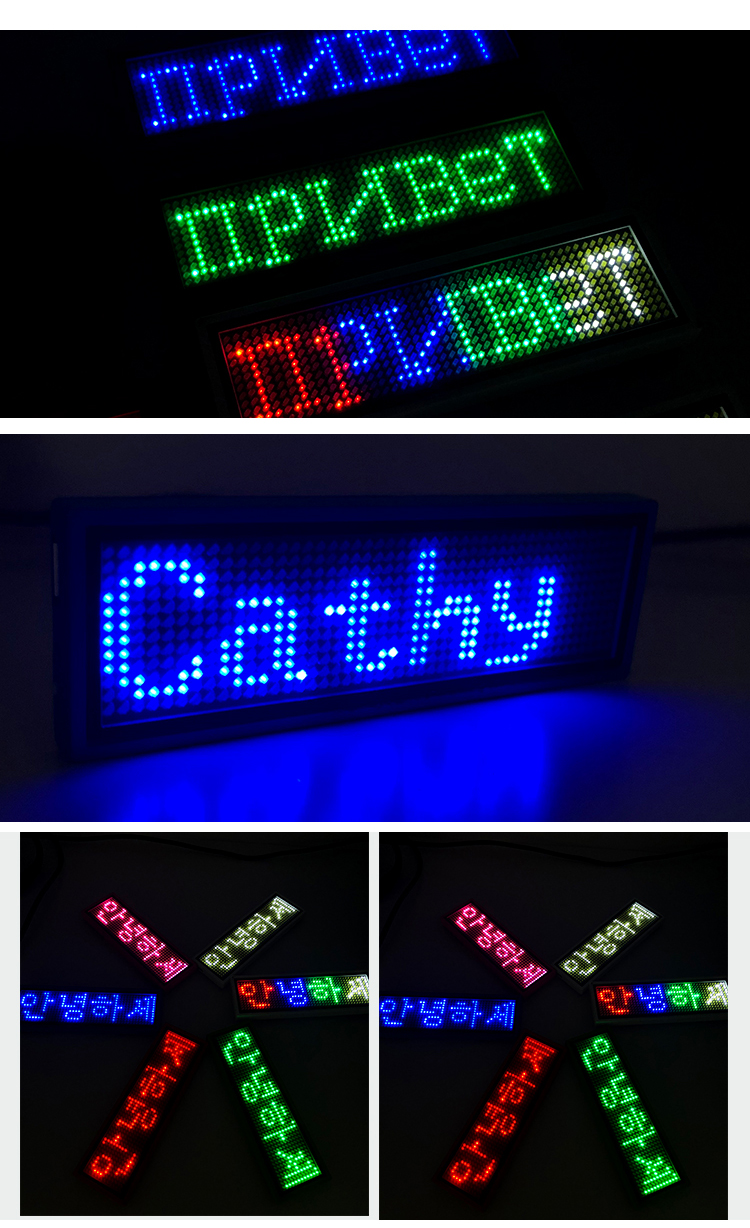 LED Name Badge USB Recharge Programming Digital Display LED Card Screen for Bar Hotel Party Supermarket School and Restaurant（images 10）
