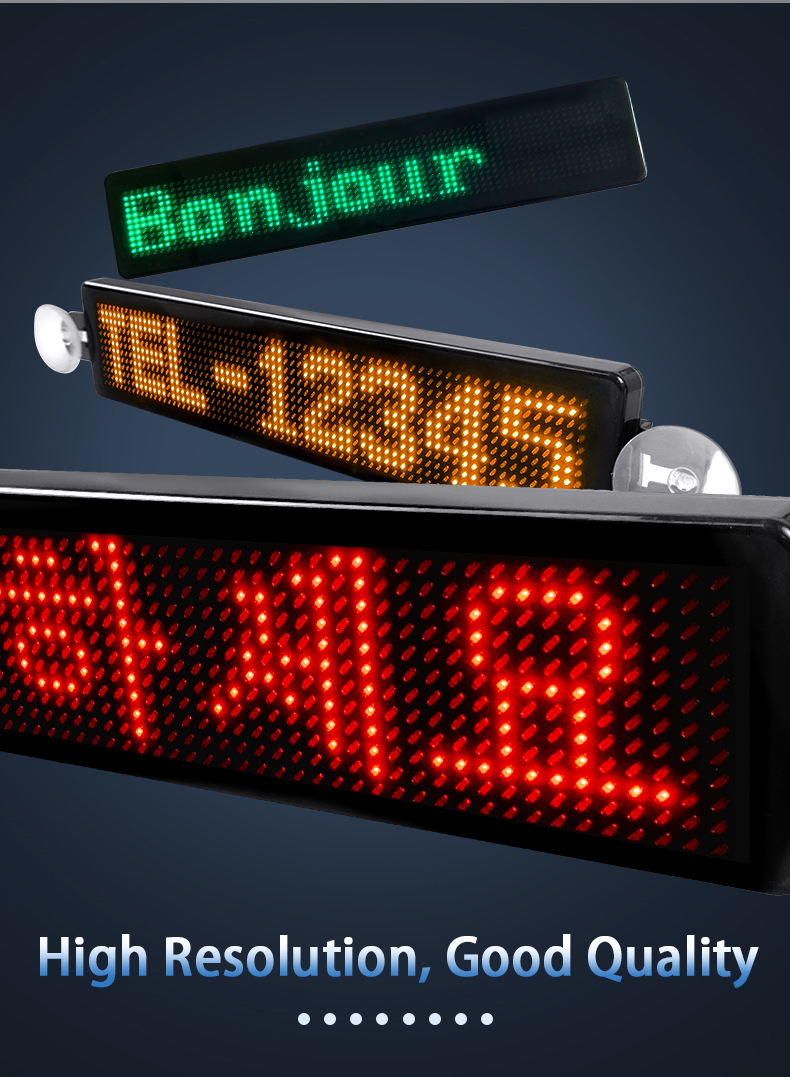 APP Control Led Car Sign Display 12*72 Pixels Moving Messages Screen APP Programmable Scrolling Led Display for Car Rear Window（images 4）