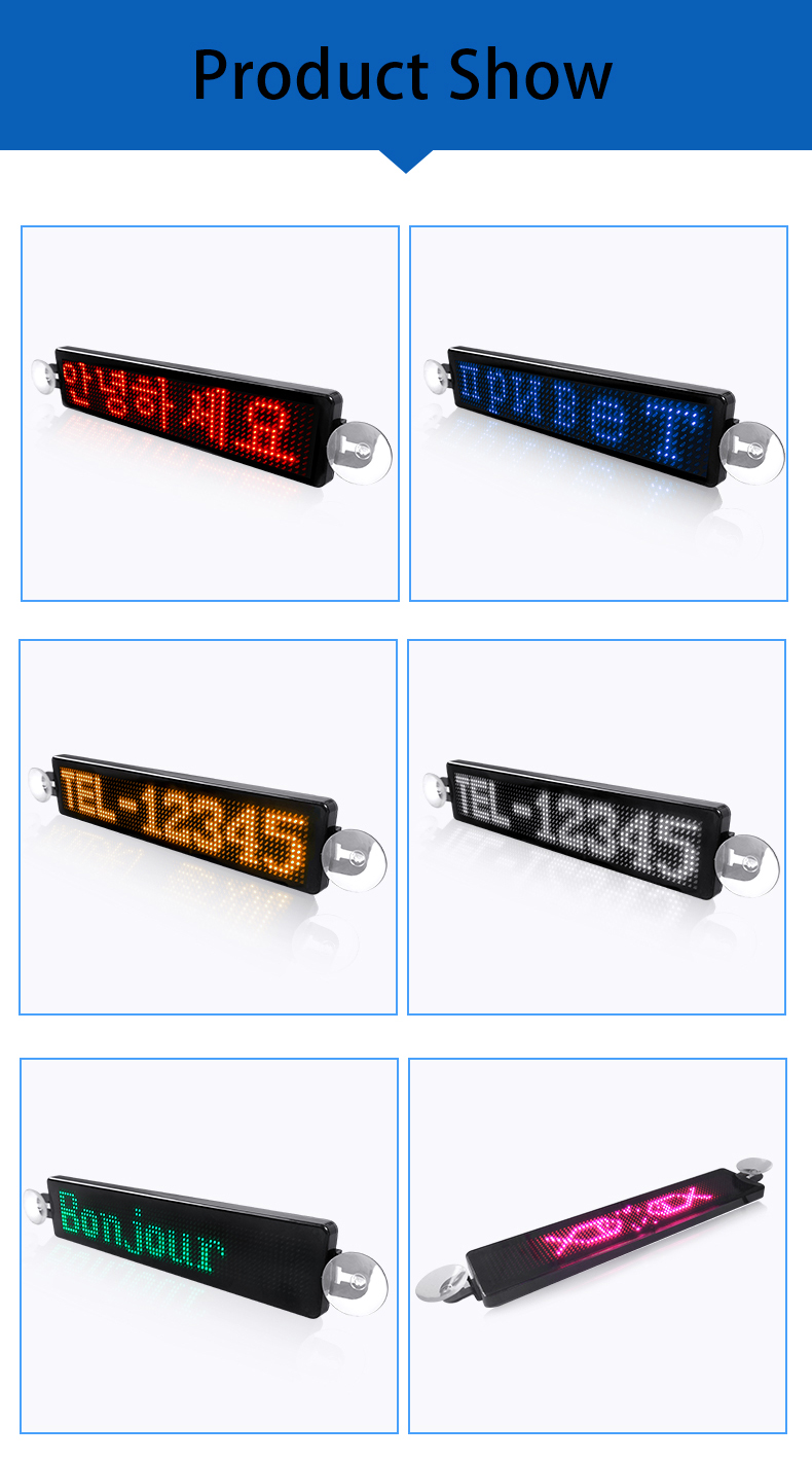 APP Control Led Car Sign Display 12*72 Pixels Moving Messages Screen APP Programmable Scrolling Led Display for Car Rear Window（images 8）