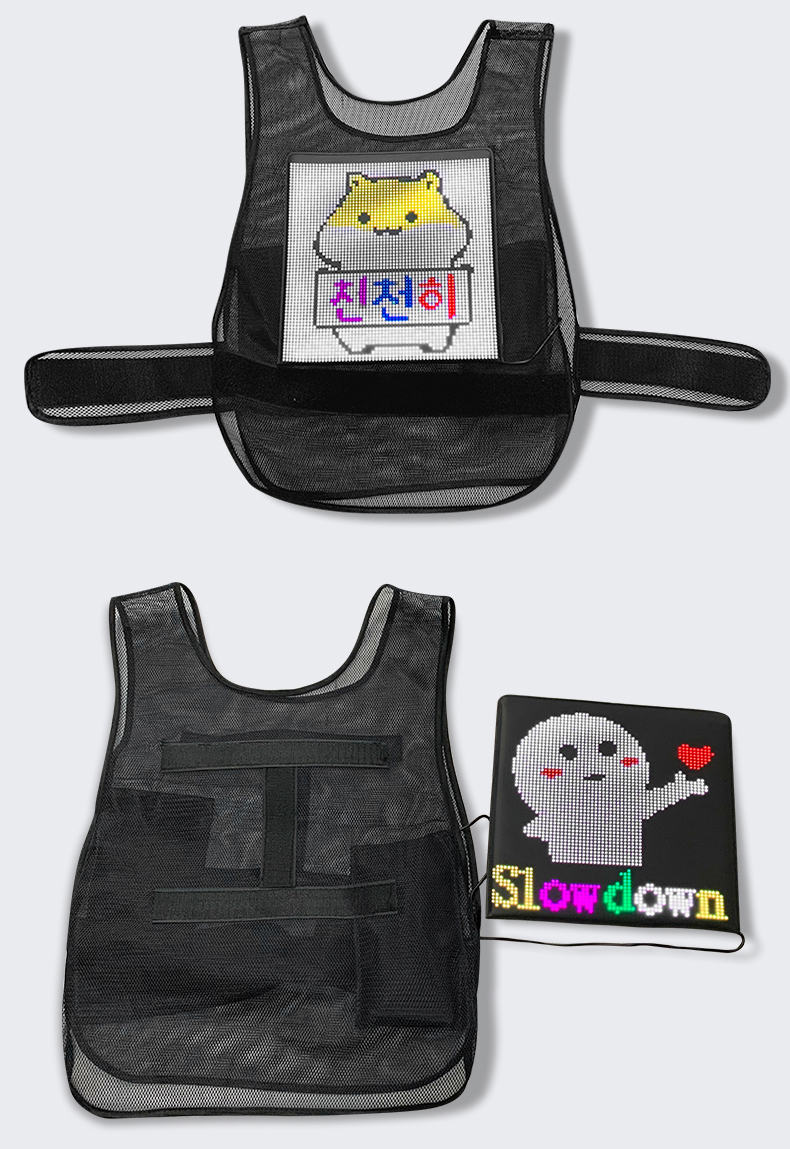 Light Go Bicycle Direction Indicator Remote Controller Blinker Backpack Turn Signal Arrows Logo LED Screen Advertising Vest（images 9）