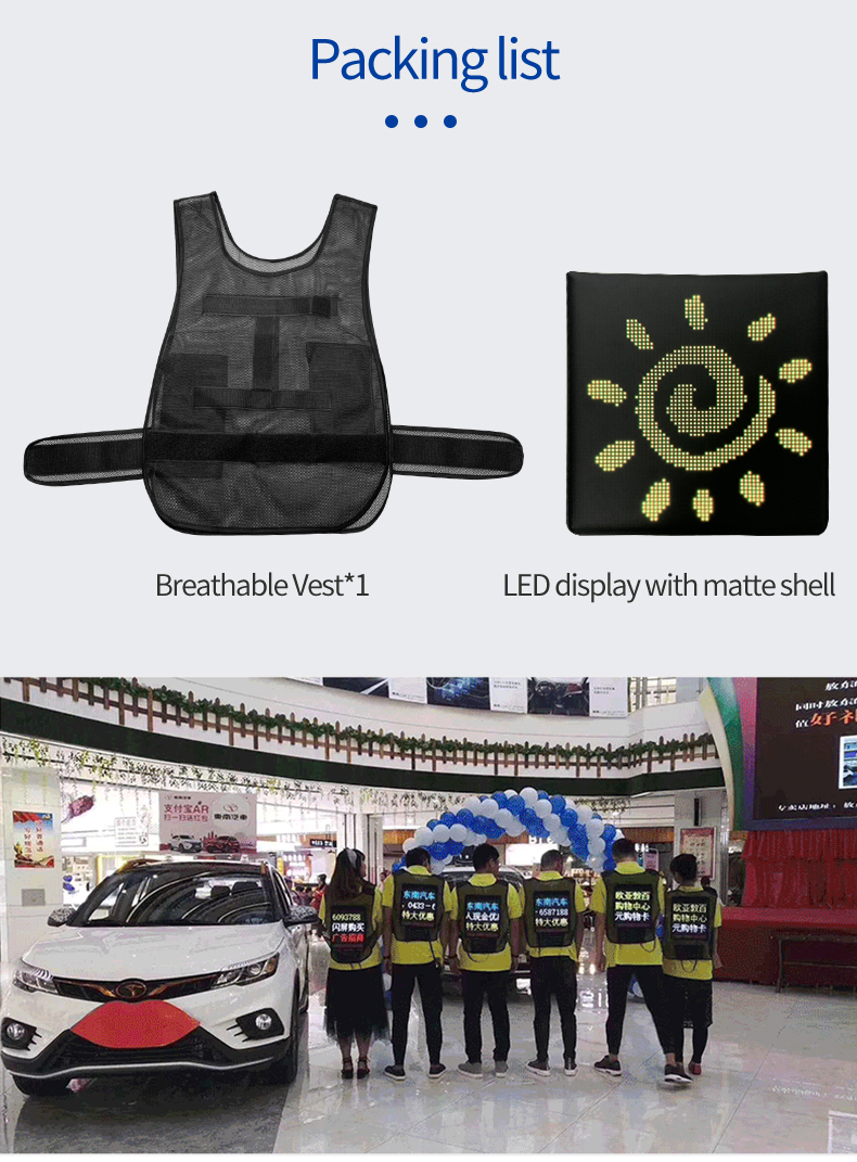 Light Go Bicycle Direction Indicator Remote Controller Blinker Backpack Turn Signal Arrows Logo LED Screen Advertising Vest（images 12）