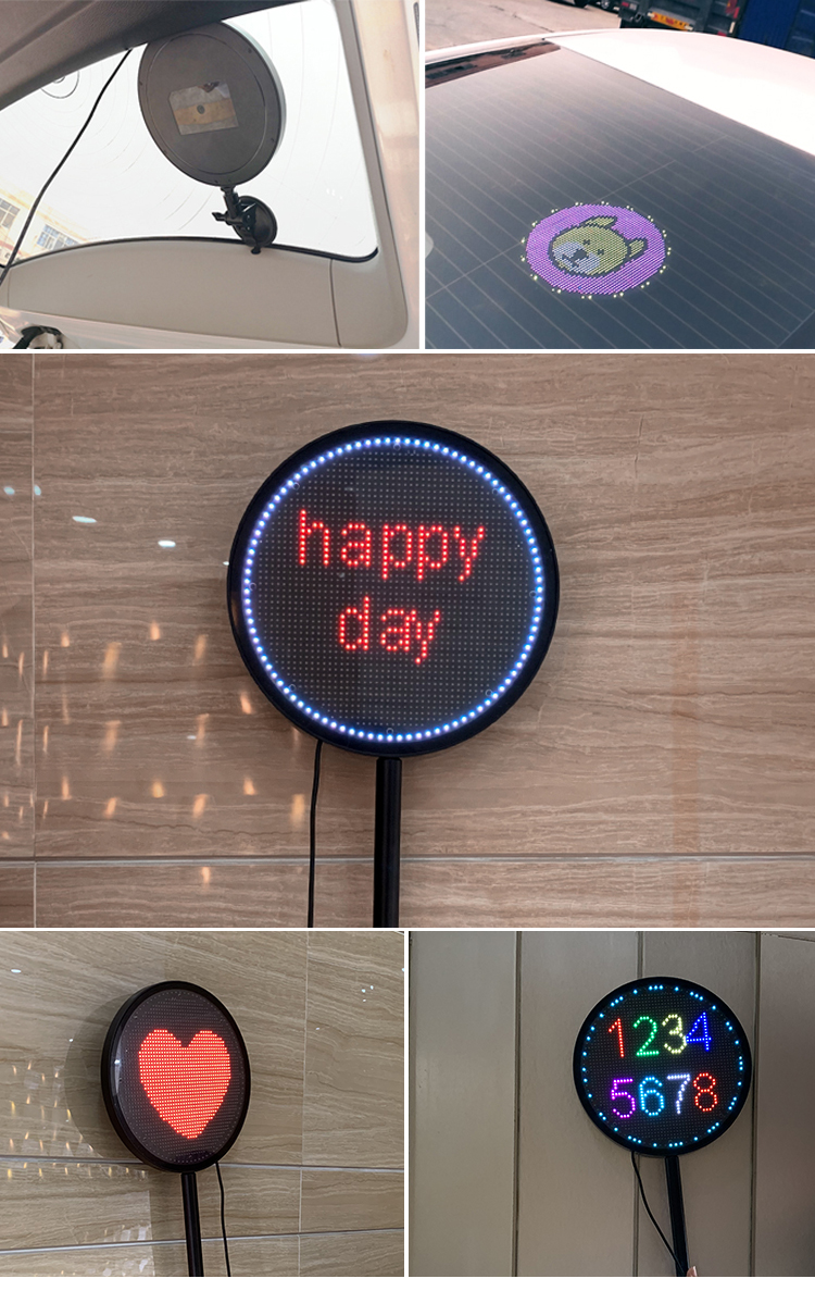 LED Display On Car Rear Window Full Color Light Mobile Phone APP Control DIY Expression Screen Panel Very Funny Light Show LED（images 13）