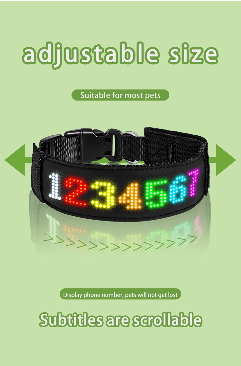 LED Dog Collar Glow in the Dark Light Up Luminous Dog Collar Waterproof Rechargeable Lighted LED Pet Safety Collar（images 4）