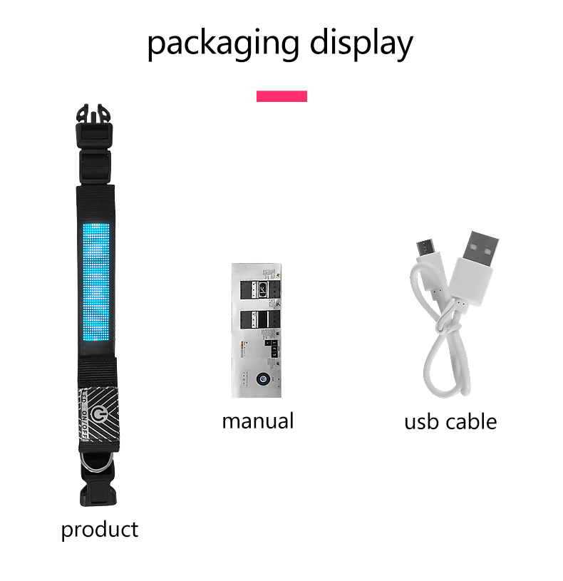 LED Dog Collar Glow in the Dark Light Up Luminous Dog Collar Waterproof Rechargeable Lighted LED Pet Safety Collar（images 11）
