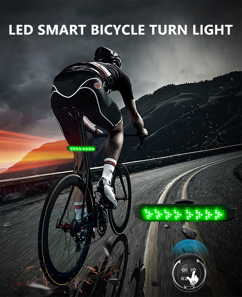 Smart remote control rainproof super bright turn signal warning rear light rechargeable led bicycle light bicycle accessories（images 1）