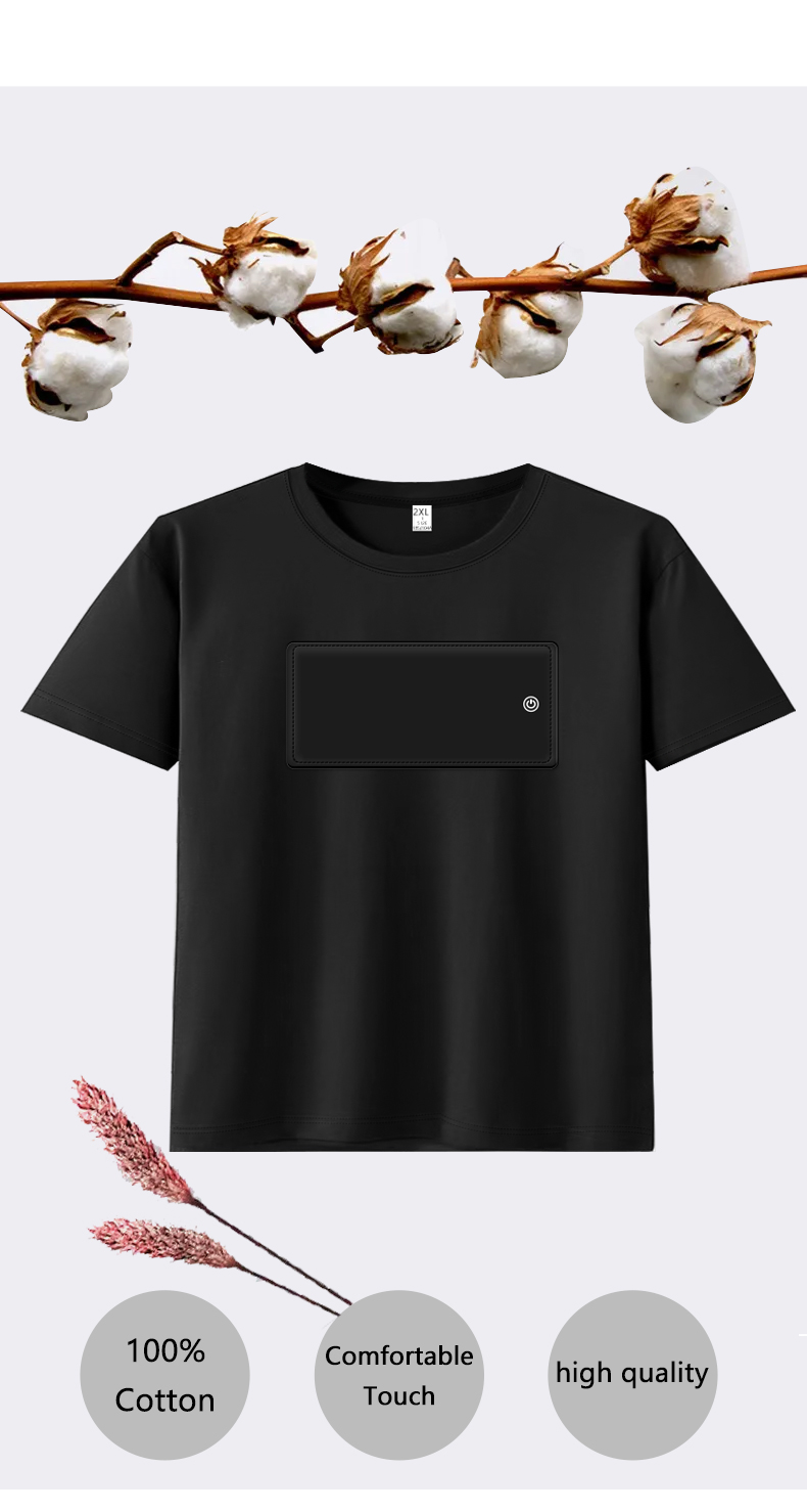 Manufacturer Hot Products High Quality App control LED luminous clothes nightclub cool men’s LED custom 100% cotton T-shirts（images 3）