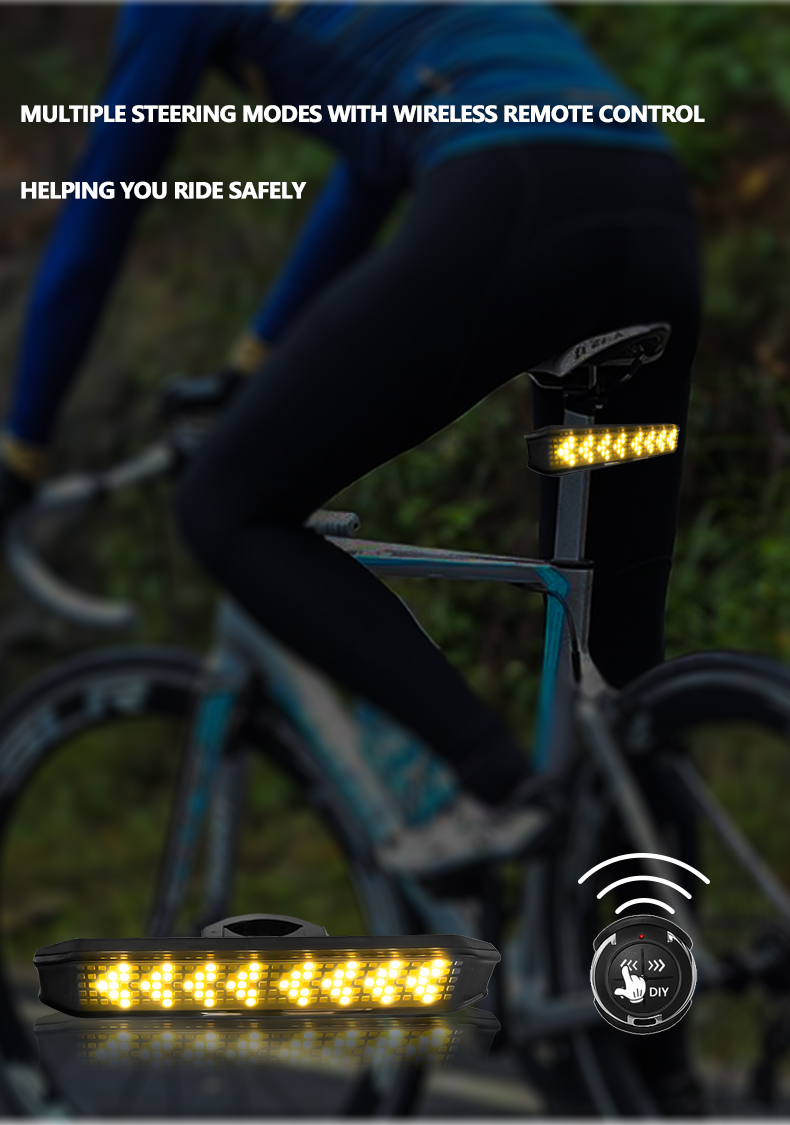 Smart remote control rainproof super bright turn signal warning rear light rechargeable led bicycle light bicycle accessories（images 3）