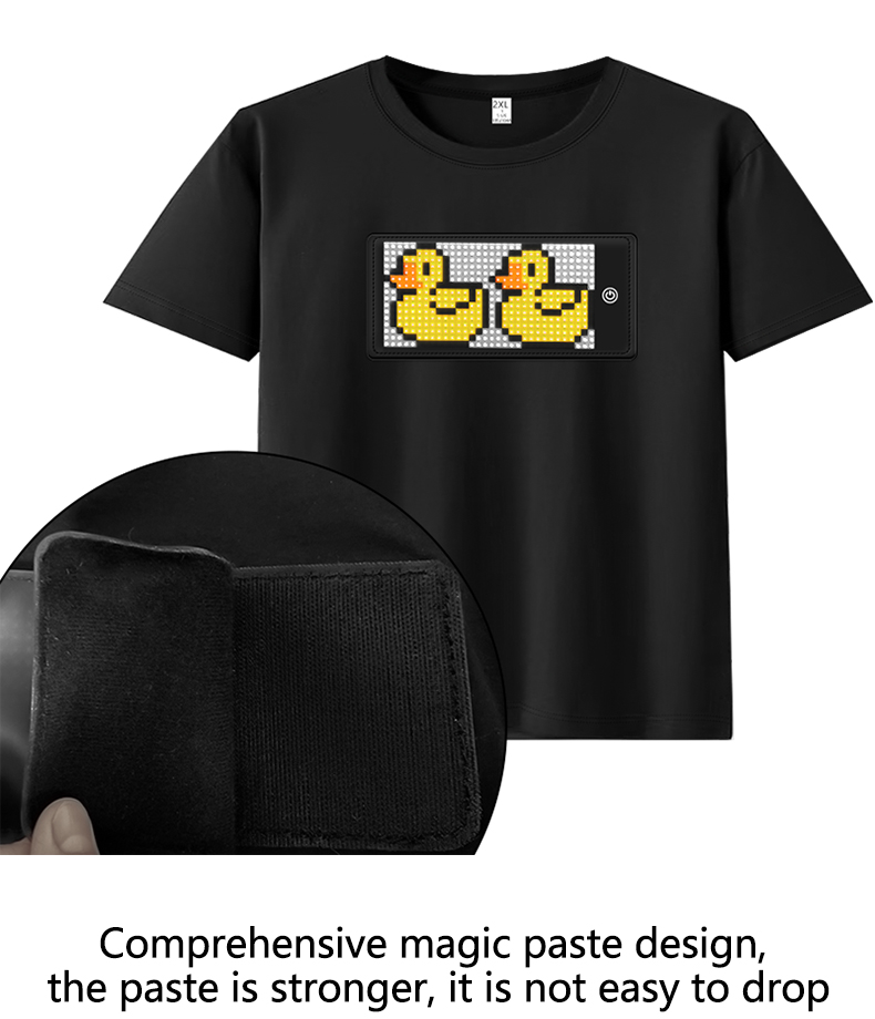 Manufacturer Hot Products High Quality App control LED luminous clothes nightclub cool men’s LED custom 100% cotton T-shirts（images 5）