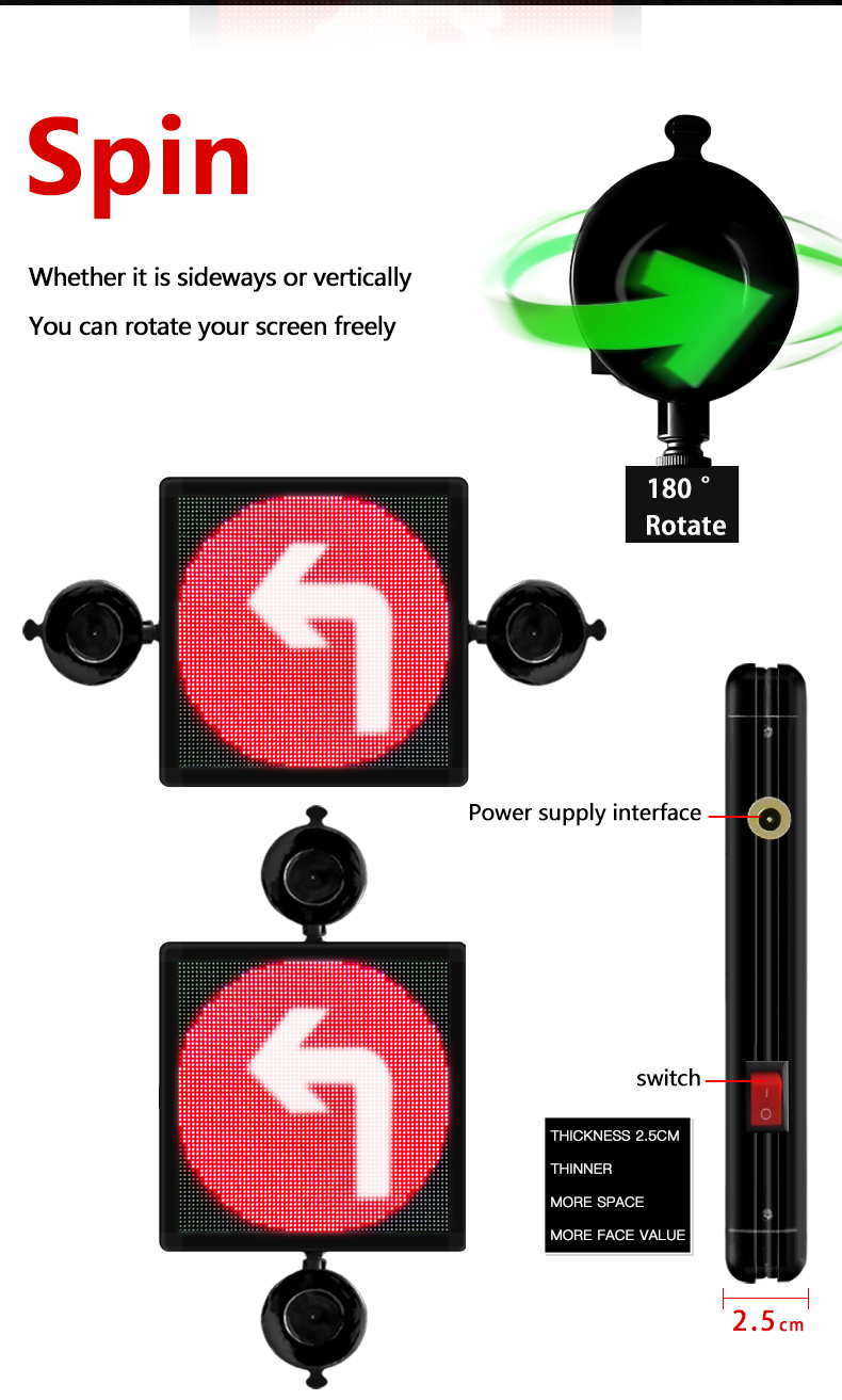 Car Display LED Expression Display Rear Window Mobile Phone APP Control LED Car Sign DIY Interactive Screen Advertising Display（images 5）