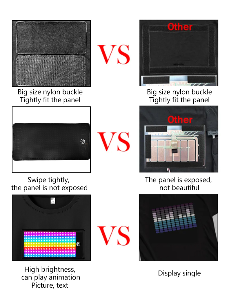 Manufacturer Hot Products High Quality App control LED luminous clothes nightclub cool men’s LED custom 100% cotton T-shirts（images 7）