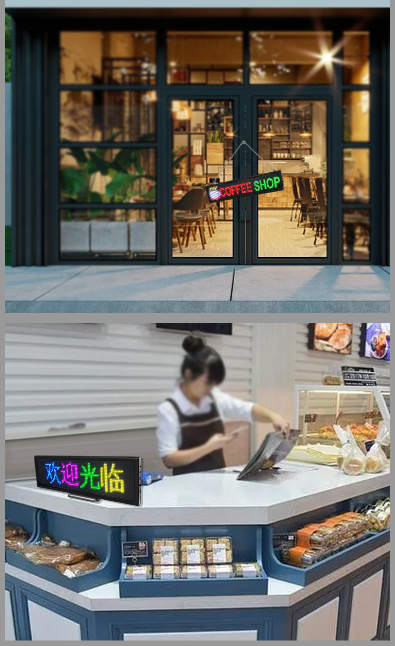 Moving message board sign super thin Wi-fi Scrolling LED Sign Message Board for Business Working with Smartphone（images 8）
