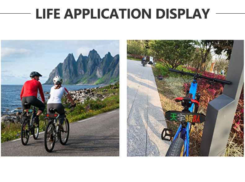 electronic bike light led display scrolling RGB message display screen smart app programmable led display for bicycle motor bike（images 9）