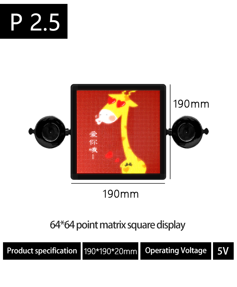 Car Display LED Expression Display Rear Window Mobile Phone APP Control LED Car Sign DIY Interactive Screen Advertising Display（images 9）