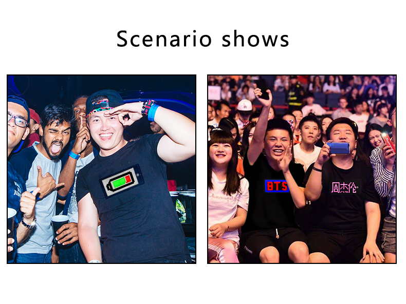 Manufacturer Hot Products High Quality App control LED luminous clothes nightclub cool men’s LED custom 100% cotton T-shirts（images 10）