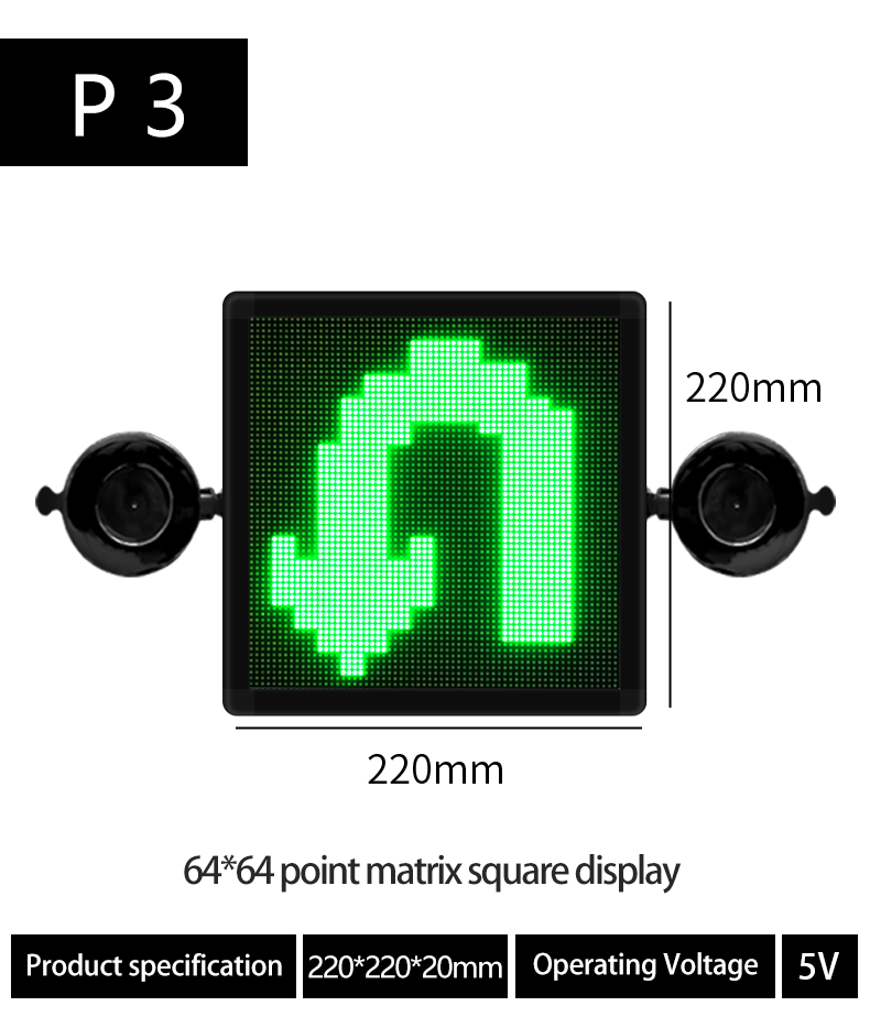 Car Display LED Expression Display Rear Window Mobile Phone APP Control LED Car Sign DIY Interactive Screen Advertising Display（images 10）