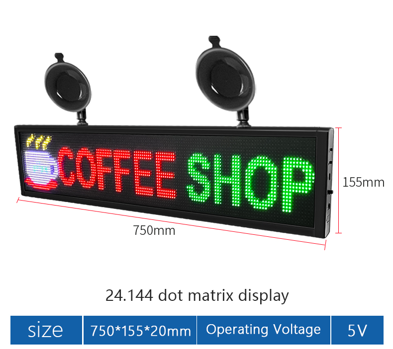 Moving message board sign super thin Wi-fi Scrolling LED Sign Message Board for Business Working with Smartphone（images 12）