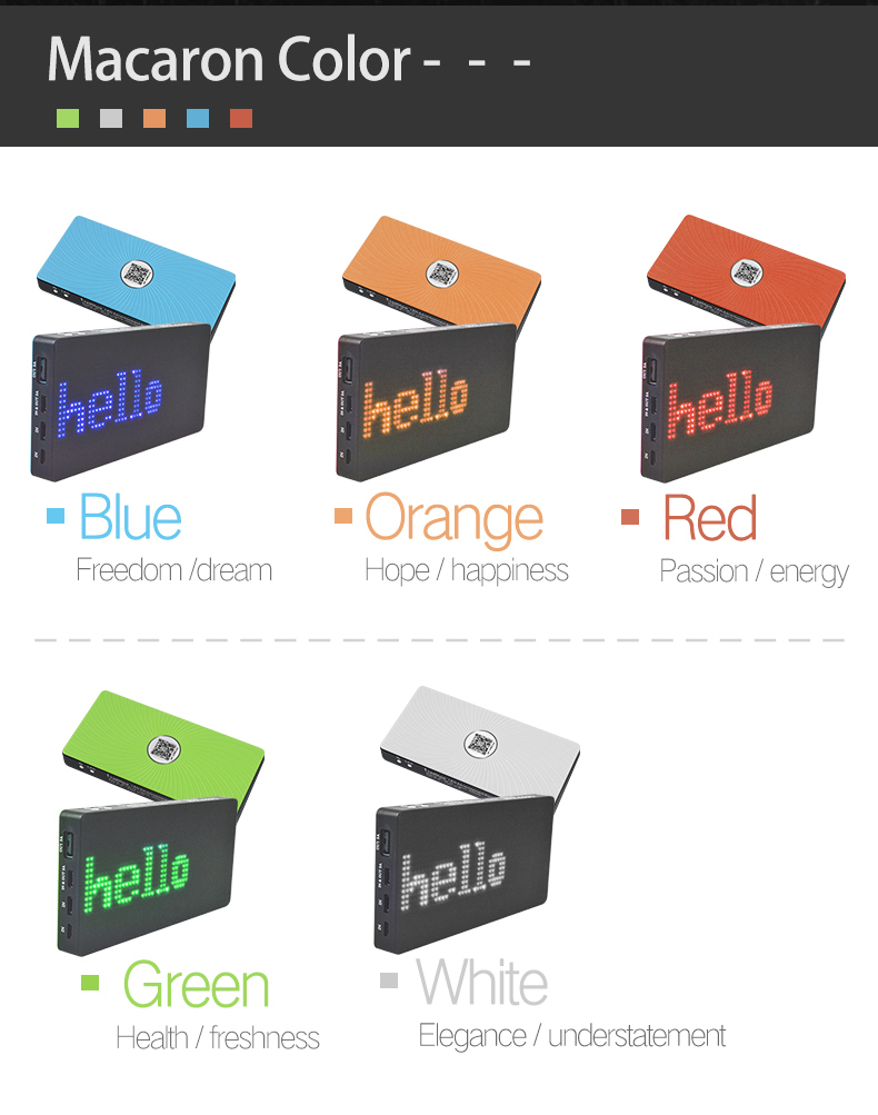 USB Rechargeable LED Power Bank Digital Messages Scrolling LED Screen Board On Powerbank Factory Sale Cheap LED Power Bank（images 2）