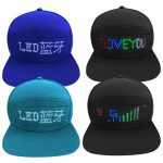 App Programmable LED hats USB recharging led flashing Baseball Cap Scrolling text LED Display Cap