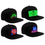 RGB Color APP Programmable LED Screen Scrolling Message LED Cap USB Rechargeable DIY Message LED Hat Luminous Party Light UP Hat