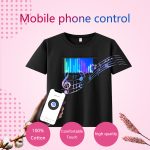 Manufacturer Hot Products High Quality App control LED luminous clothes nightclub cool men's LED custom 100% cotton T-shirts