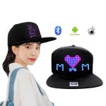 RGB Color APP Programmable LED Screen Scrolling Message LED Cap USB Rechargeable DIY Message LED Hat Luminous Party Light UP Hat