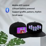 RGB Color APP Programmable LED Screen Scrolling Message LED Cap USB Rechargeable DIY Message LED Hat Luminous Party Light UP Hat