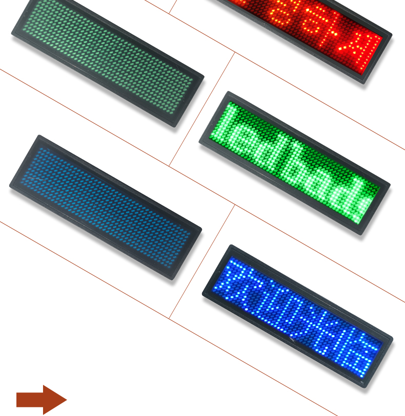 LED Name Badge USB Recharge Programming Digital Display LED Card Screen for Bar Hotel Party Supermarket School and Restaurant（images 6）