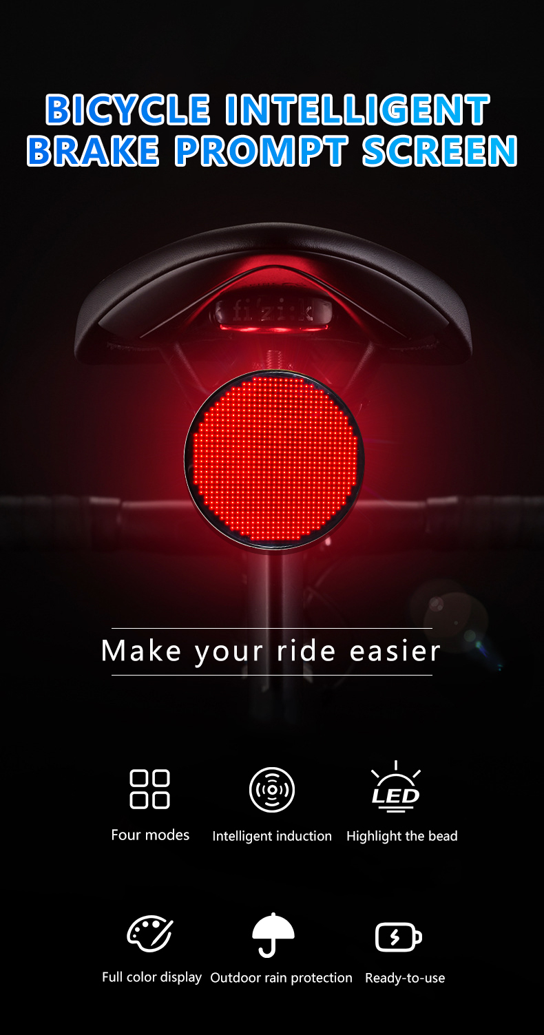 Bike Tail Light LED Rear Bike Light USB Rechargeable Smart Bicycle Taillight Waterproof LED Lamp Safety Light（images 1）