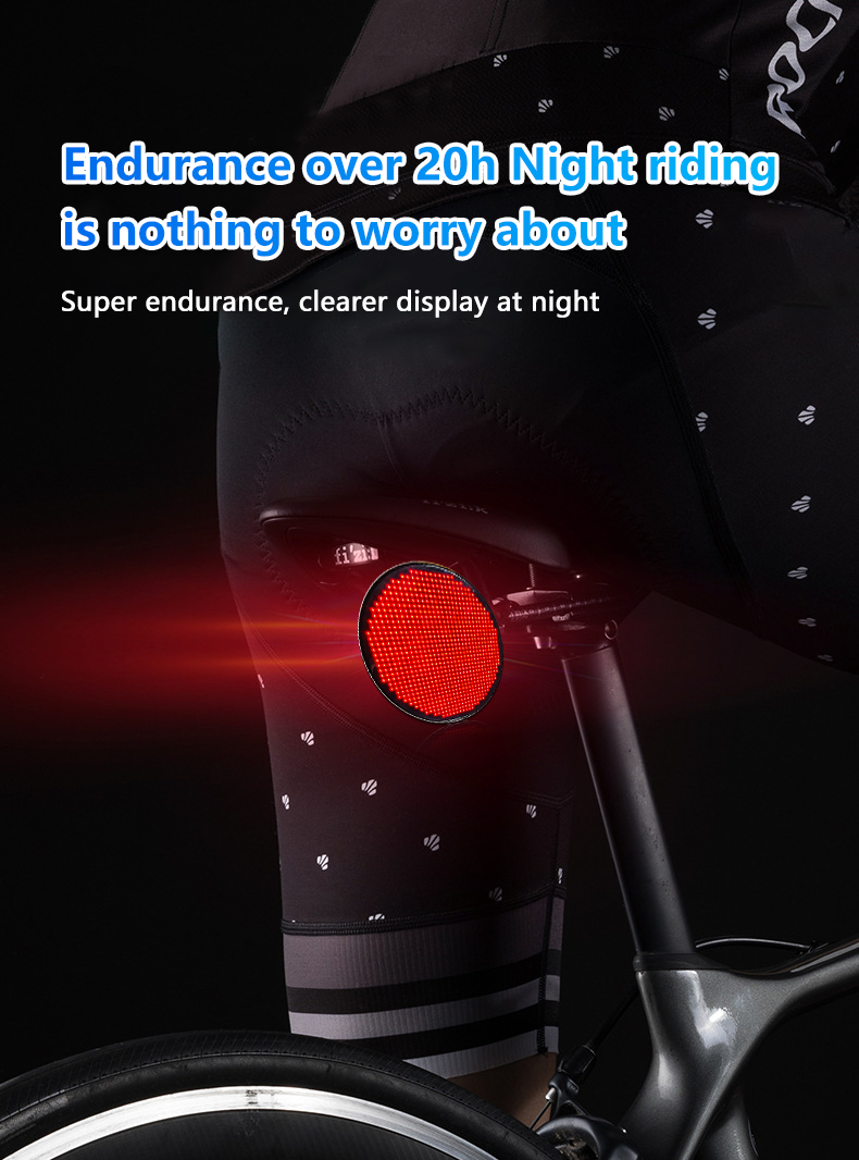 Bike Tail Light LED Rear Bike Light USB Rechargeable Smart Bicycle Taillight Waterproof LED Lamp Safety Light（images 7）