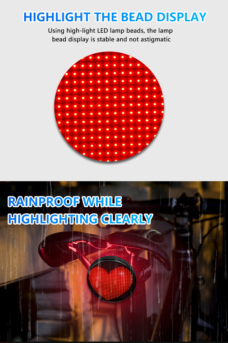 Bike Tail Light LED Rear Bike Light USB Rechargeable Smart Bicycle Taillight Waterproof LED Lamp Safety Light（images 8）