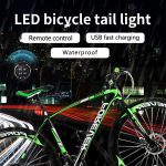 Smart remote control rainproof super bright turn signal warning rear light rechargeable led bicycle light bicycle accessories