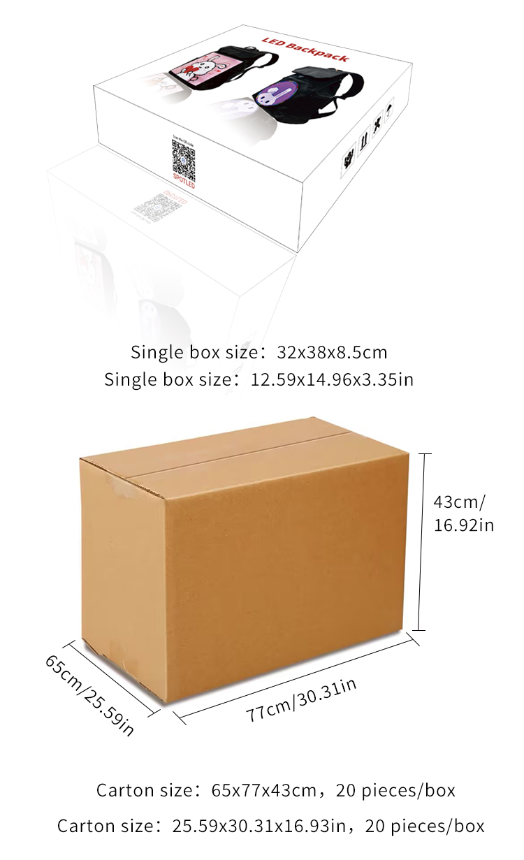 LED Backpack for Men Women with Round Screen Flashing Displaying Custom Messages Black Sports Bag Digital Display Backpack（images 10）