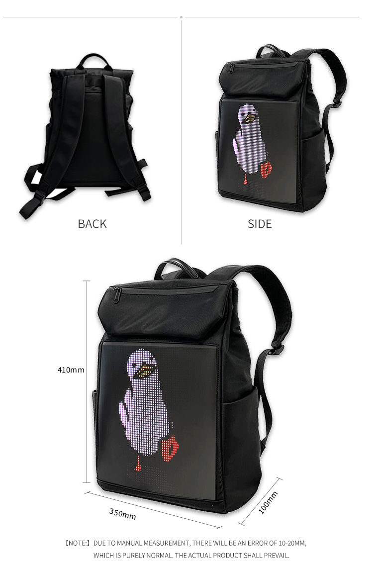 Unisex Casual Backpack With Full Color Display, Outdoor Sports LED Backpack, APP Programmable LED Backpack for Hiking Riding（images 8）