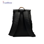 LED Backpack for Men Women with Round Screen Flashing Displaying Custom Messages Black Sports Bag Digital Display Backpack
