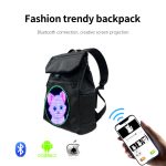 LED Backpack for Men Women with Round Screen Flashing Displaying Custom Messages Black Sports Bag Digital Display Backpack
