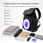 LED Backpack for Men Women with Round Screen Flashing Displaying Custom Messages Black Sports Bag Digital Display Backpack