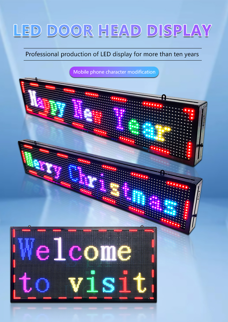 Outdoor LED Poster Shop Open Hours Advertising LED Sign Scrolling Message LED Board APP Programmable P10 Digital Display Screen（images 1）