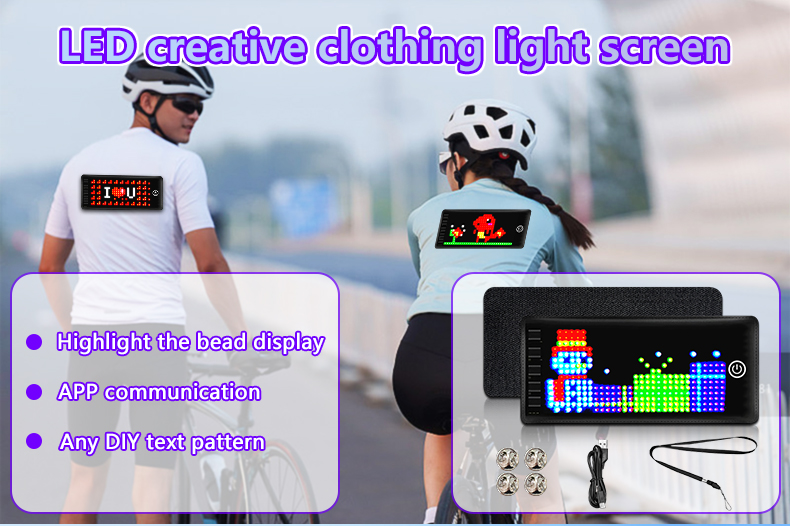 Mini LED Signs Rechargeable Wireless Bluetooth LED Message Sign, Smart App Control Programmable Custom LED Matrix Panel for Message Tag LED Badge Business Card（images 4）