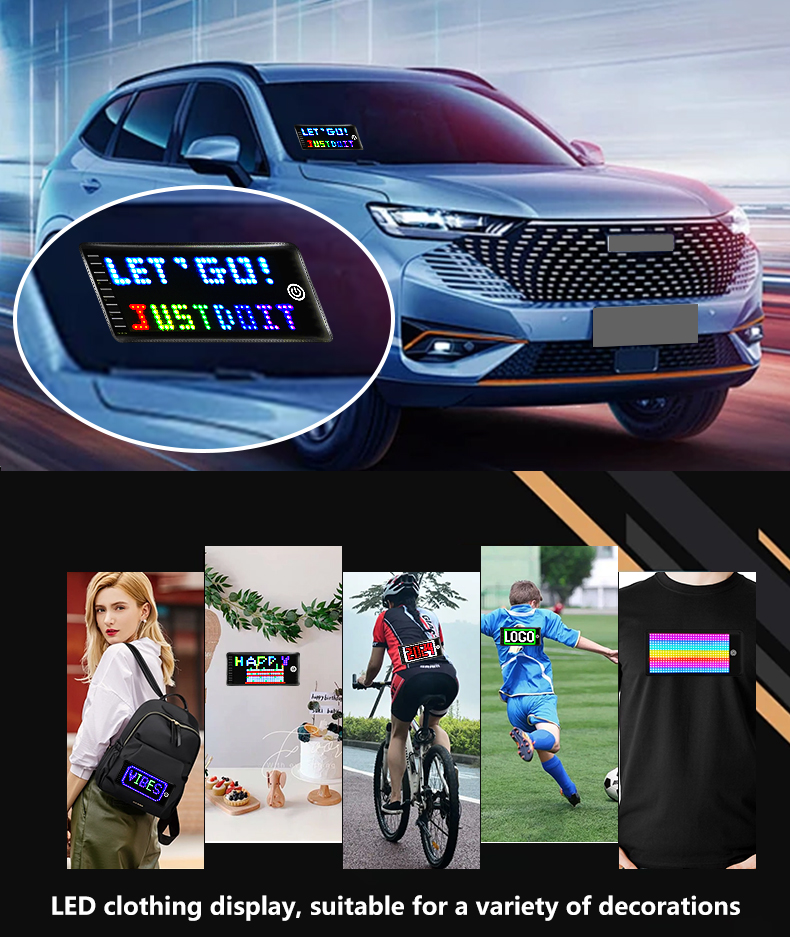 Mini LED Signs Rechargeable Wireless Bluetooth LED Message Sign, Smart App Control Programmable Custom LED Matrix Panel for Message Tag LED Badge Business Card（images 10）