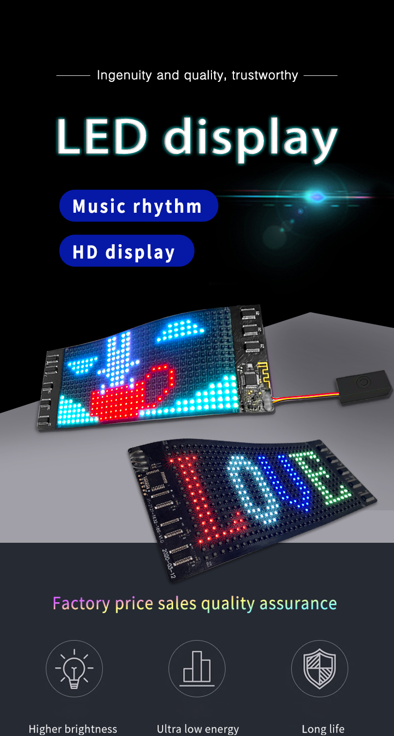 Flexible LED Display Sign Light Up Scrolling Messages Programmable Soft LED Bag T-shirts Shoes Screen（images 1）