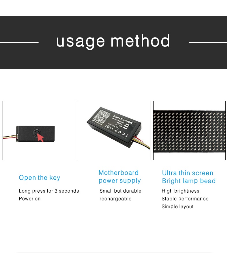 APP phone control moving Message Display for Cap Hat Shoes Clothes Wallet Flexible LED Display（images 3）