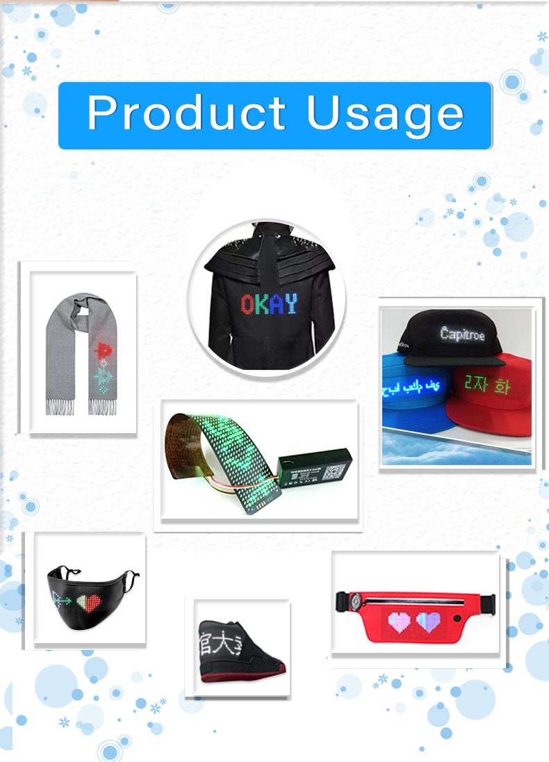APP phone control moving Message Display for Cap Hat Shoes Clothes Wallet Flexible LED Display（images 4）