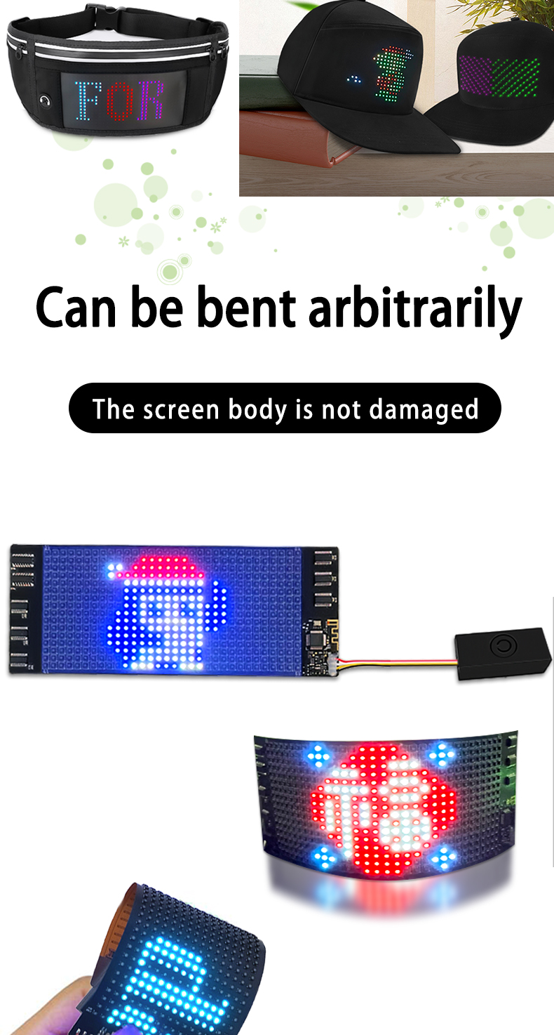 Flexible LED Display Sign Light Up Scrolling Messages Programmable Soft LED Bag T-shirts Shoes Screen（images 5）