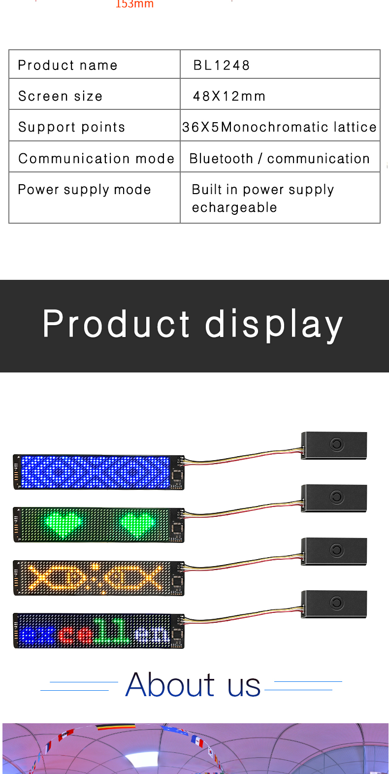 APP phone control moving Message Display for Cap Hat Shoes Clothes Wallet Flexible LED Display（images 6）