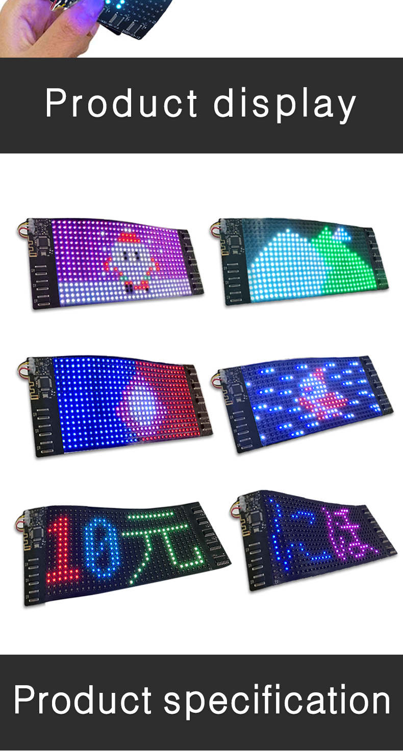 Flexible LED Display Sign Light Up Scrolling Messages Programmable Soft LED Bag T-shirts Shoes Screen（images 6）