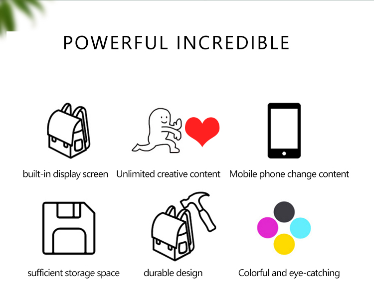 New Design Advertising LED Display Backpack APP Control LED Screen Dynamic Sling Bag With LED Display Funny Bag For Men Women（images 2）