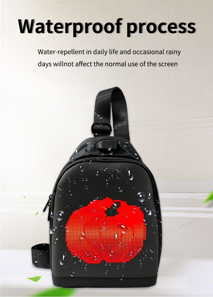 LED Crossbody Bag Full Color Screen And Programmable DIY Outdoor Advertising Travel LED Sling Backpack Bag（images 3）