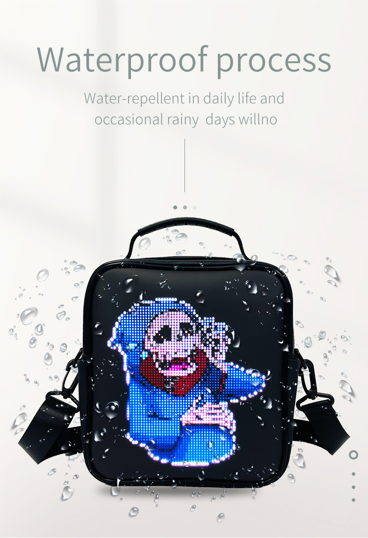 New Design Advertising LED Display Backpack APP Control LED Screen Dynamic Sling Bag With LED Display Funny Bag For Men Women（images 5）