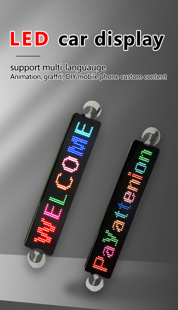 Custom USB mini programmable moving message advertising sign App Controlled Led Display Screen for taxi car（images 1）